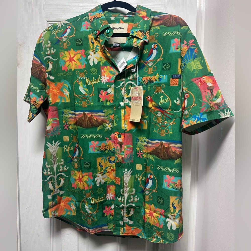 Walt Disney World RSVLTS Enchanted Tiki Room Button Up Shirt Adult Size - NEW